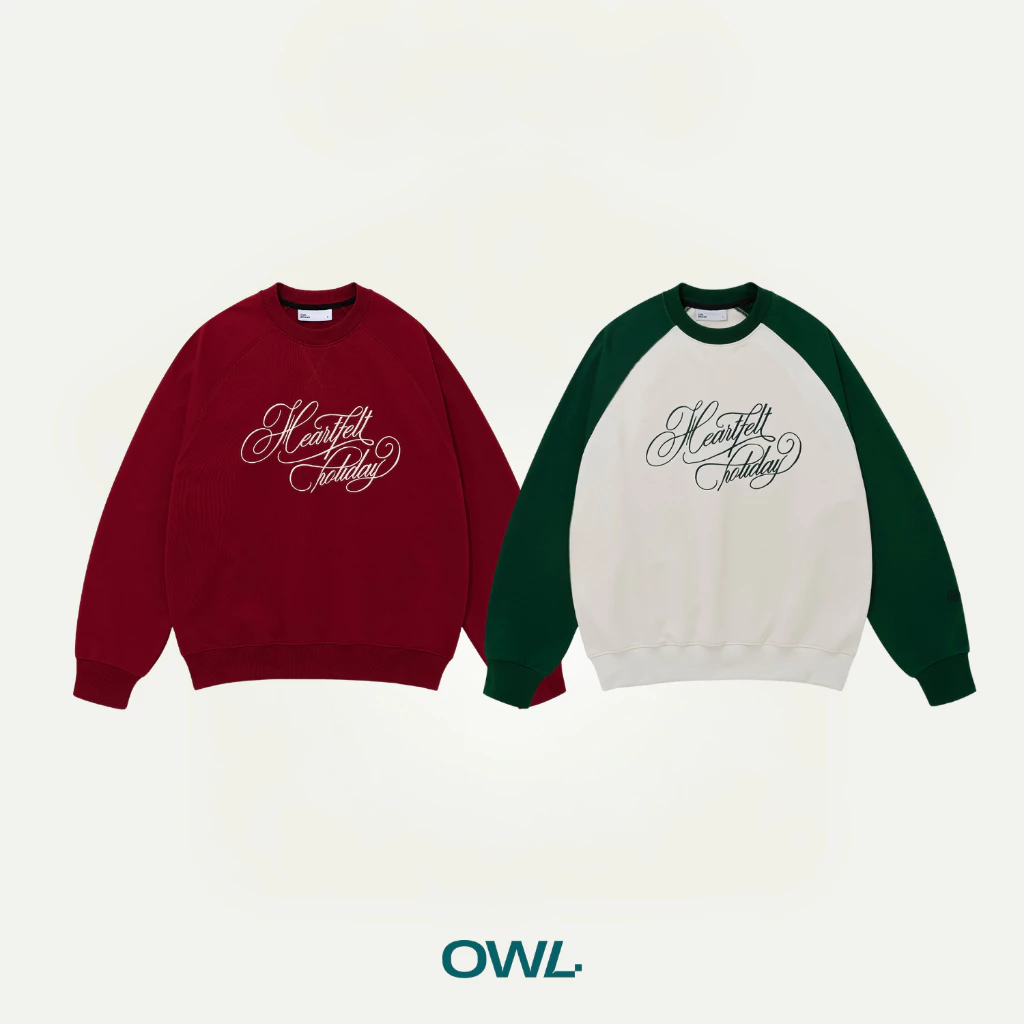 Áo sweater raglan Owlbrand Heartfelt - Ảnh 2