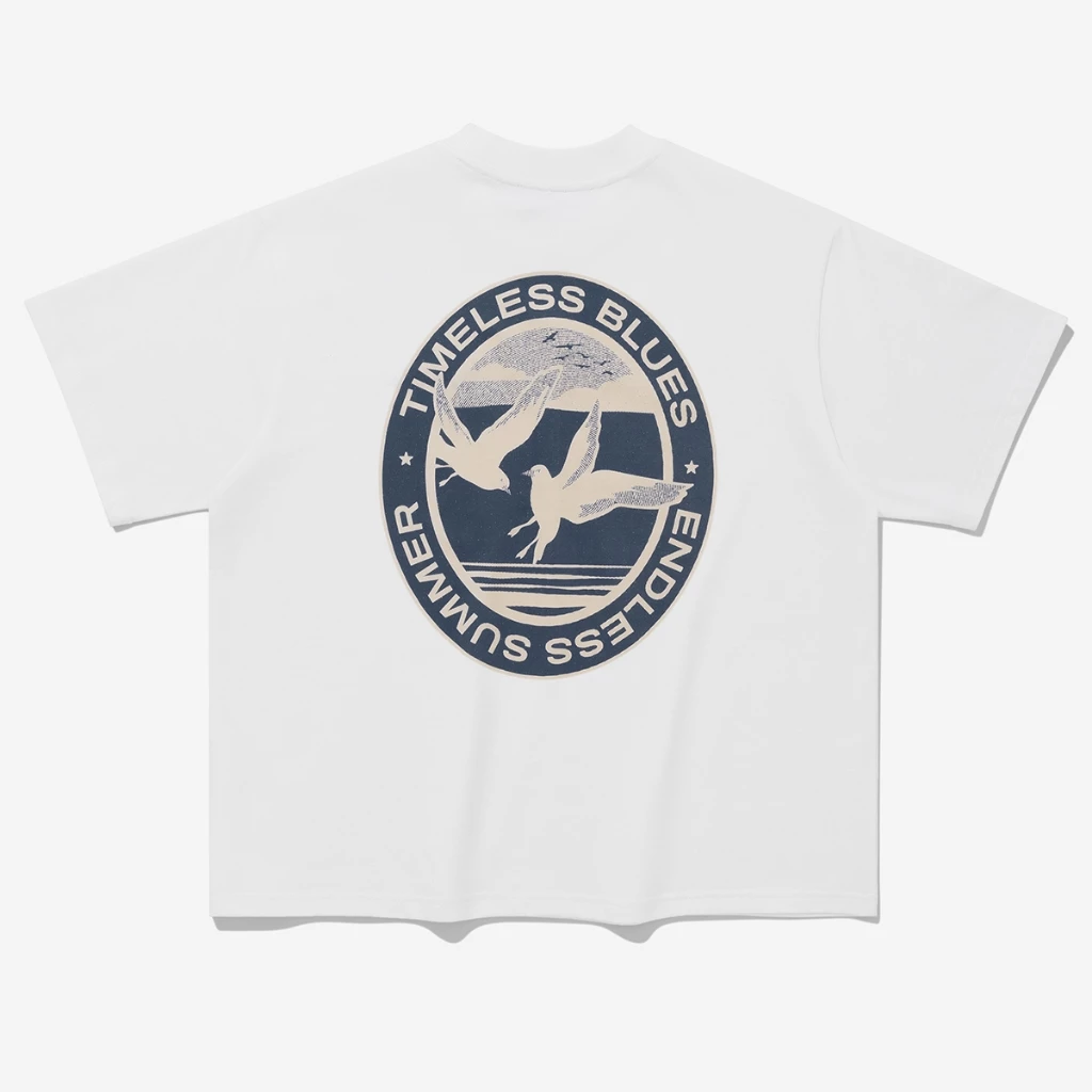 Áo thun boxy Owlbrand Bird Timeless Blues - Ảnh 5