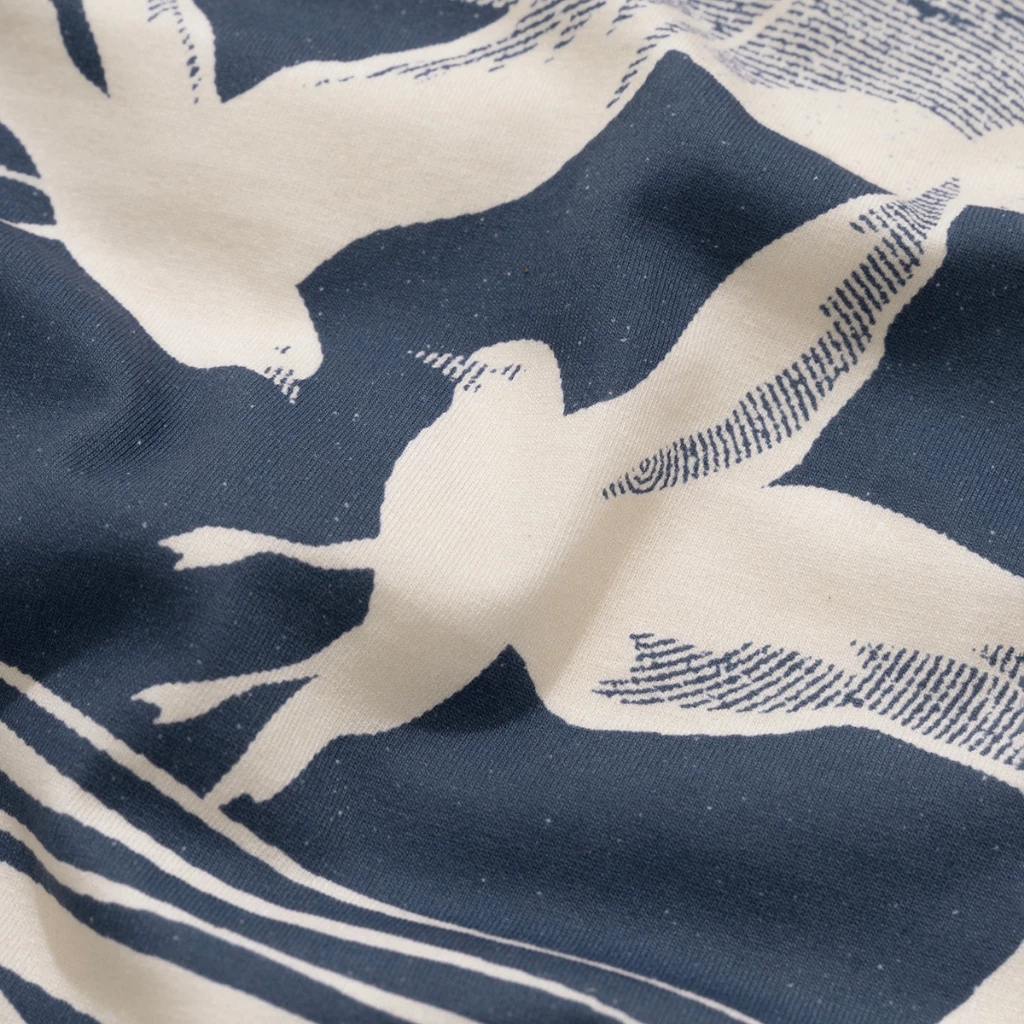 Áo thun boxy Owlbrand Bird Timeless Blues - Ảnh 8