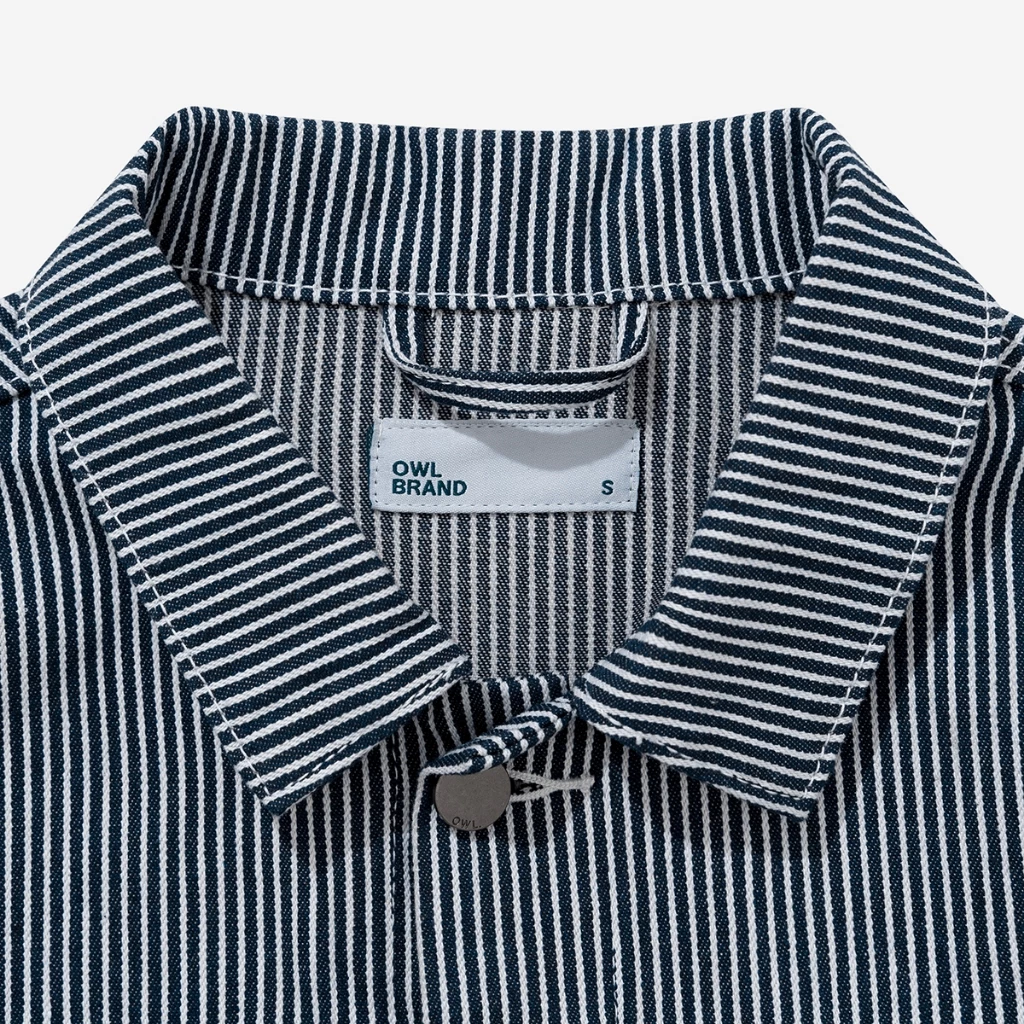 Áo khóac jean nữ Owlbrand Pleat Striped - Ảnh 6