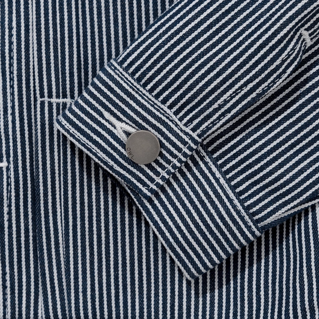 Áo khóac jean nữ Owlbrand Pleat Striped - Ảnh 9