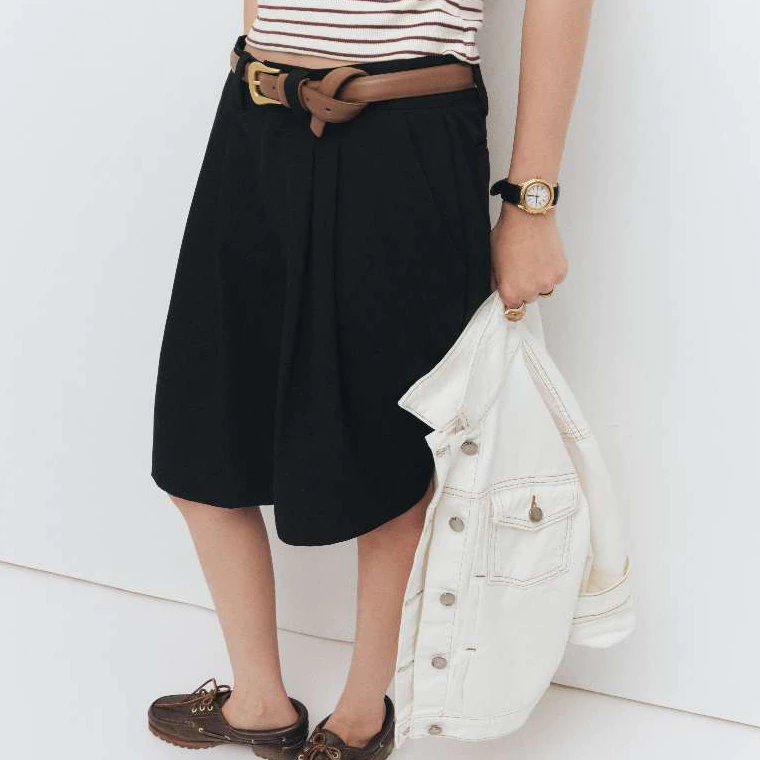 Quần tây ngắn Owlbrand Pleated - Ảnh 3