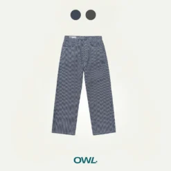 Quần jean ống rộng Owlbrand Wide Striped