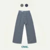 Quần jean nữ ống rộng Owlbrand Wide Striped Jeans